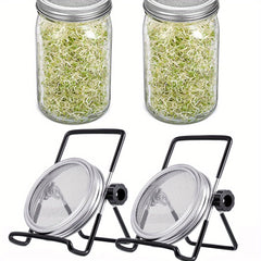 Mason Jar Sprouting Stands & Lids for Regular & Wide Mouth Jars