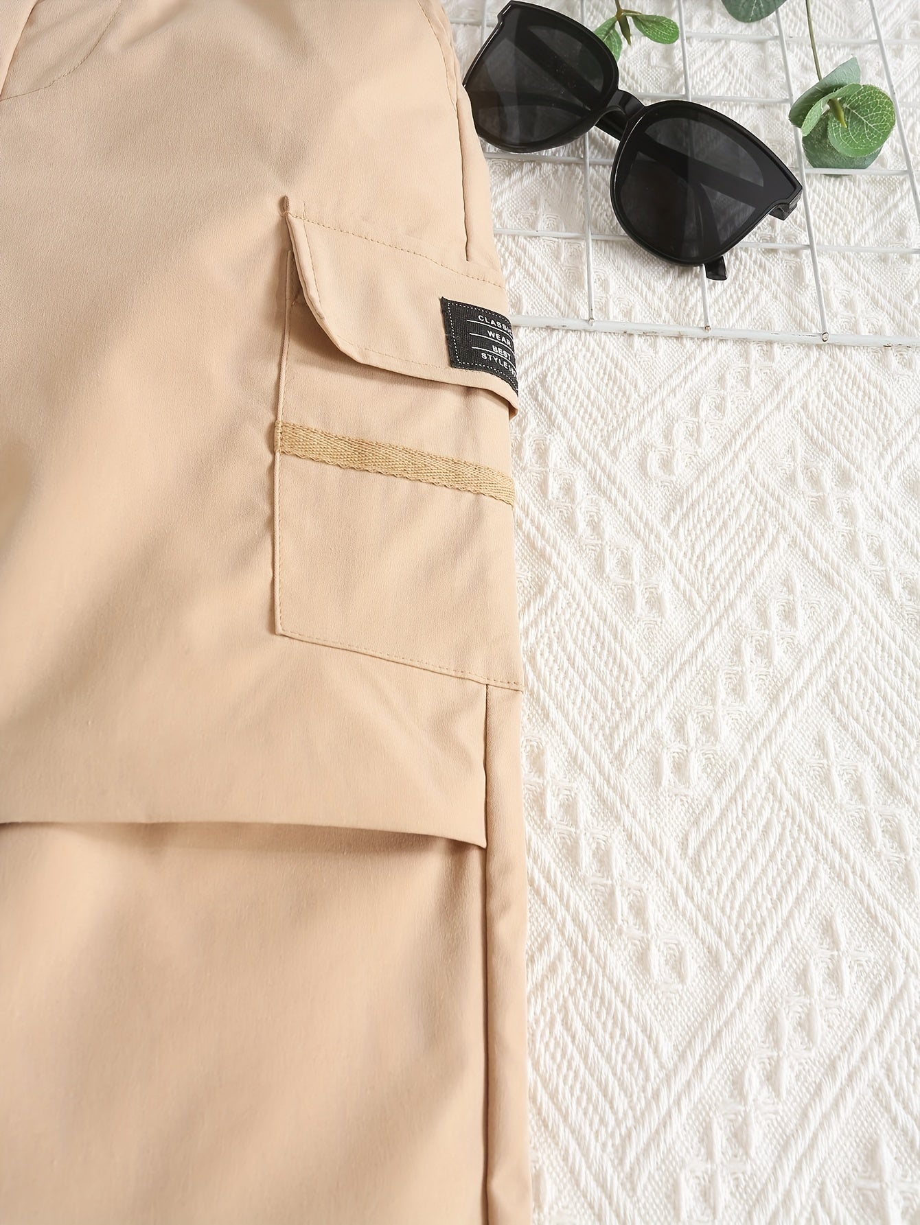 Boys Casual Cargo Pants Elastic Waist Jogger Pants