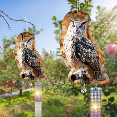 Patio Balcony Owl Bird Repellent with Reflective Ribbon