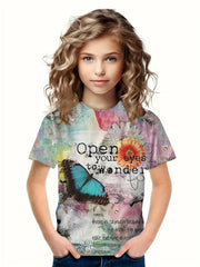 3D WONDER Print T shirt Boys Girls Pullover Tops Summer