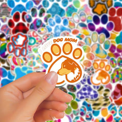 50 Animal Paw Prints Waterproof Stickers for Cars Notebooks Scooters