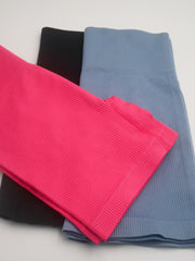 3pcs High Waist Ribbed Yoga Sports Shorts for Women