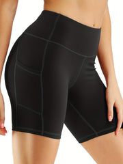 High Waist Yoga Shorts Moisture Wicking Workout Biker Shorts