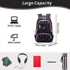 Colorful Leaves Printed Kids Backpack for Primary School Students