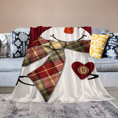 Christmas Snowman Scarf Pattern Blanket Soft and Warm Lightweight Throw Blanket