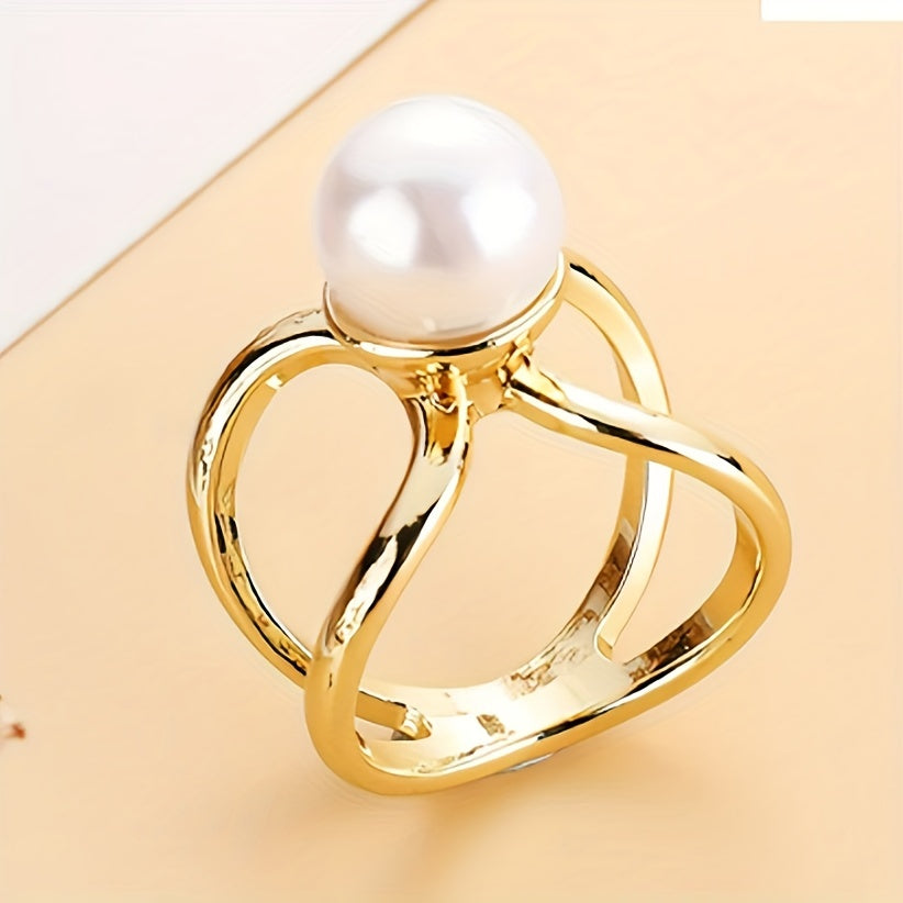 Orange Skinny Scarf & Scarf Ring Set with Faux Pearl Clip