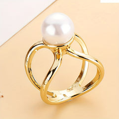 Orange Skinny Scarf & Scarf Ring Set with Faux Pearl Clip