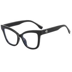 Cat Eye Oversized Spectacles Lenses Light Blocking Glasses Square Frame