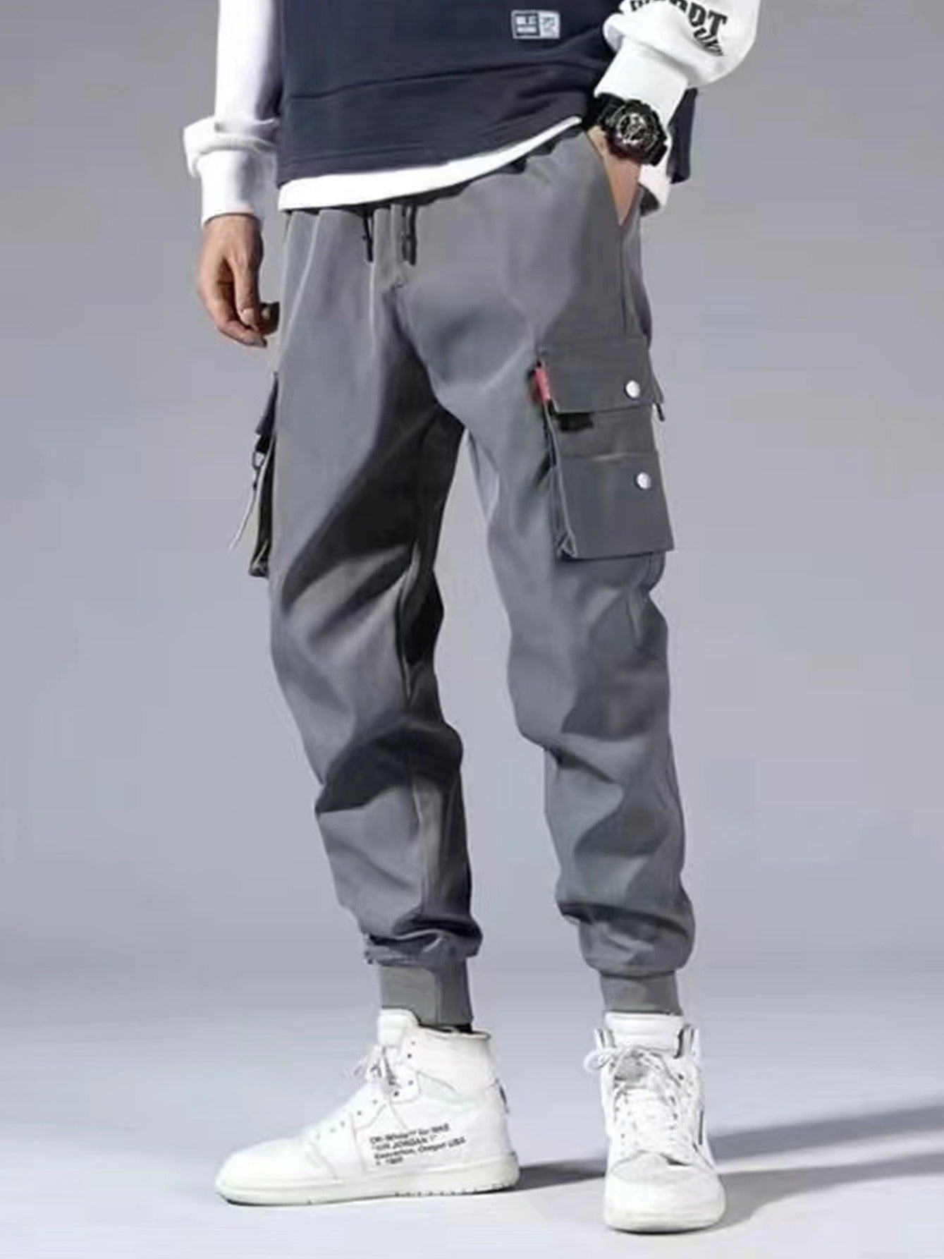 Men's Cargo Pants Drawstring Jogger Pants