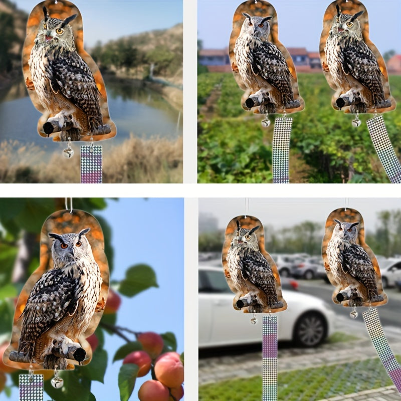 Patio Balcony Owl Bird Repellent with Reflective Ribbon