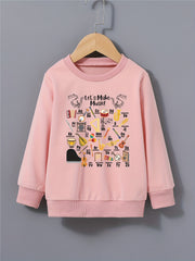 Boys Musical Instrument and Letter Print Sweatshirt