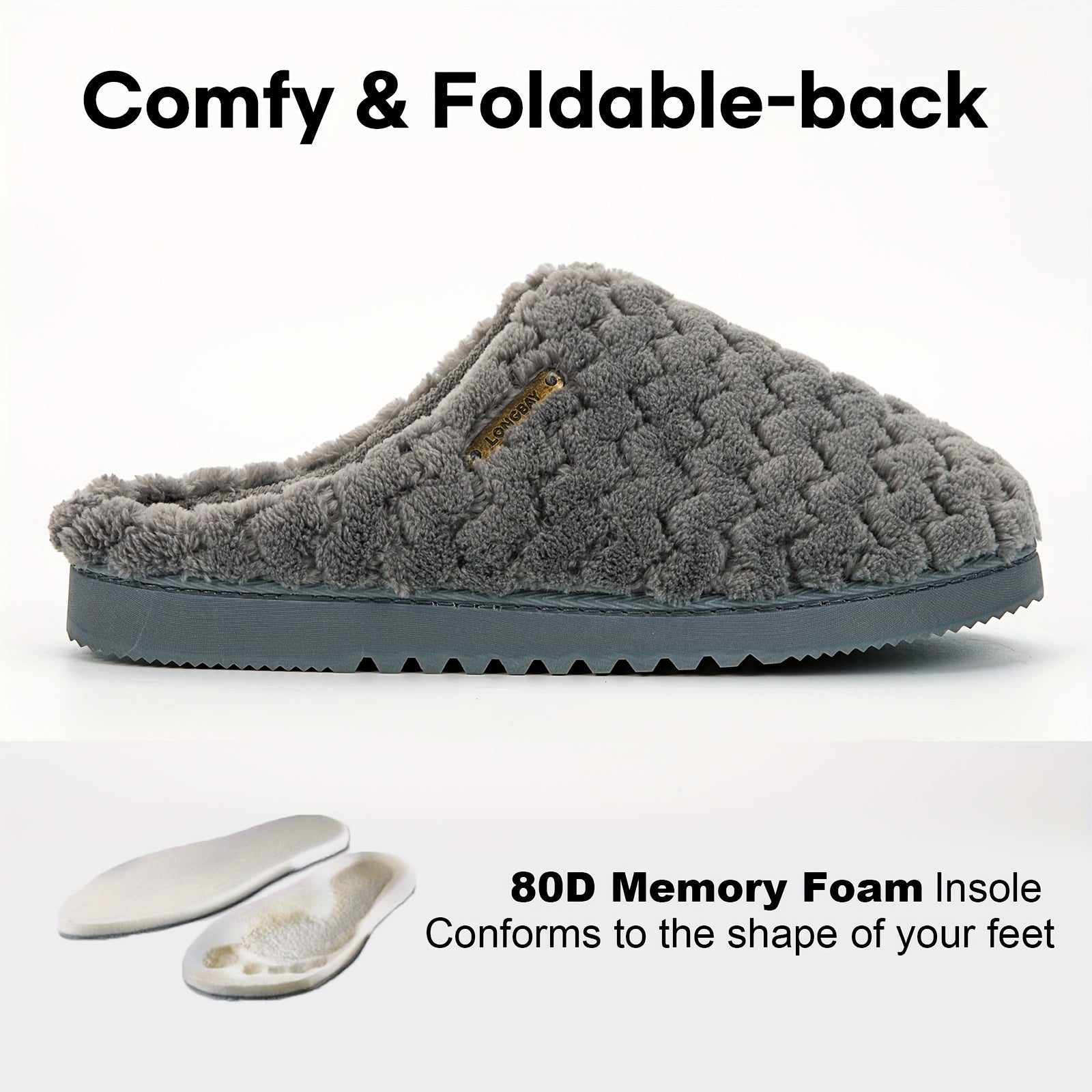 Women's Plush Lined Slippers Closed Toe Slip On Home Shoes