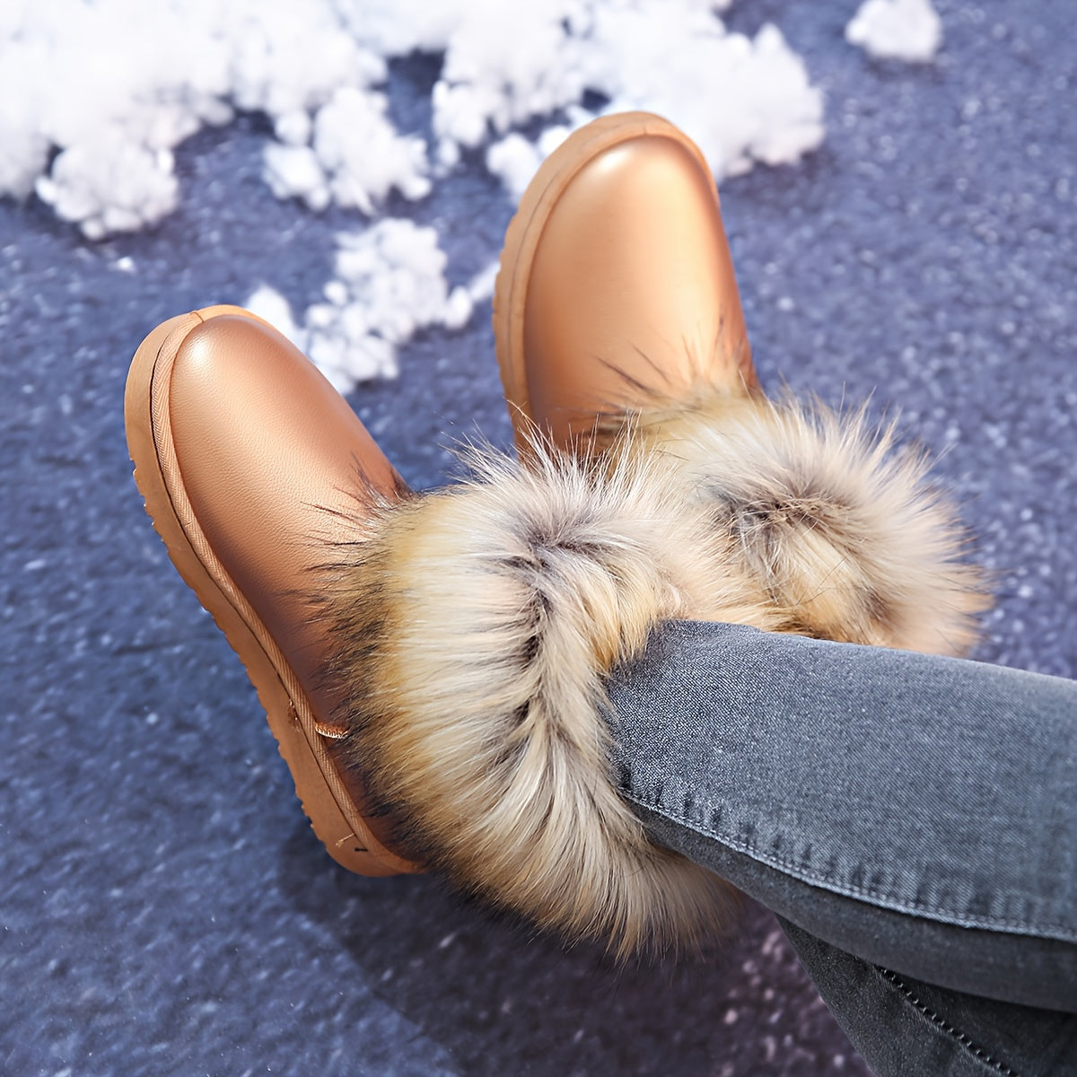 Women's Waterproof Non slip Thickened Plus Velvet Snow Boots