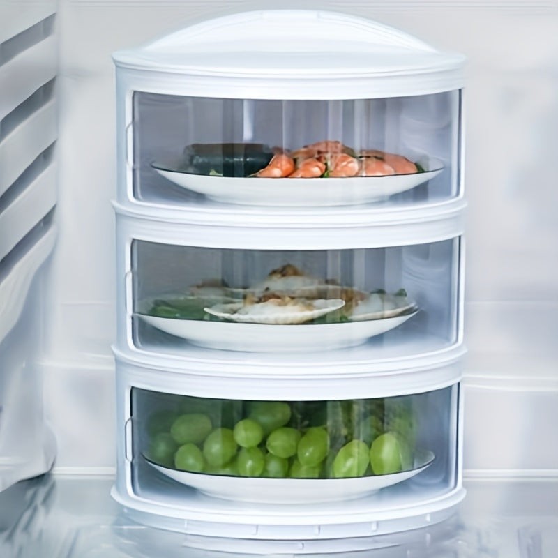 3 Layer Food Insulation Container with 1 Lid, 3 Plates, Saucer Covers