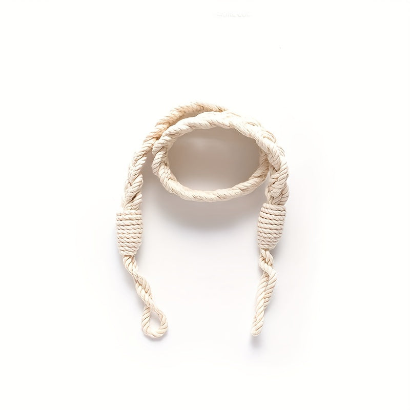 Boho Linen Curtain Rope with Stylish Tieback for Bedroom and Living Room