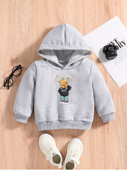 Baby Boys Bear Graphic Hoodie Spring Autumn Pullover