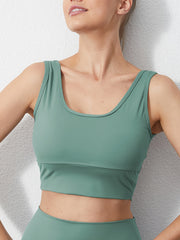 Sleeveless Yoga Sports Bra U Neck Quick Drying Fitness T Shirt