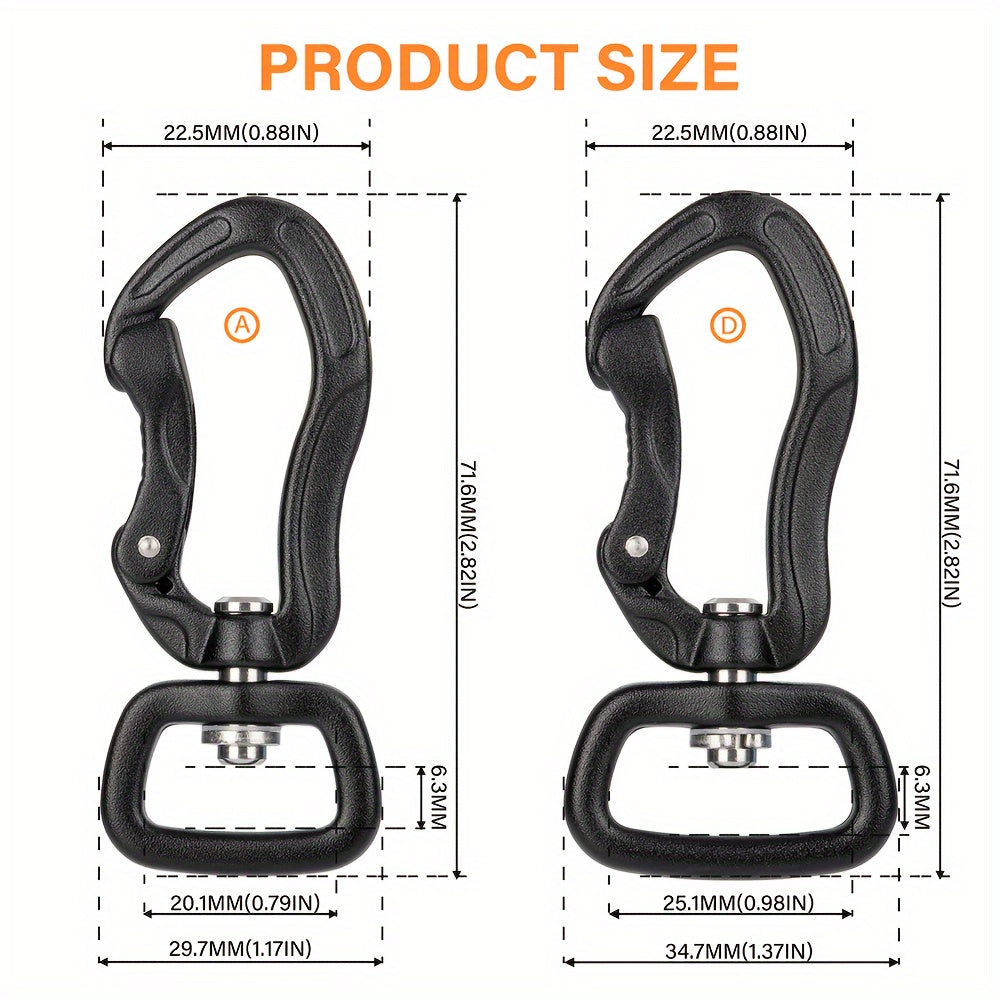 360 Rotatable Buckle Clip Swivel Carabiner Hook For Dog Leash Camping