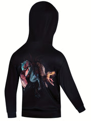 Scary Dinosaur Print Kid's Hoodie Unisex Pullover Causal Hooded Top
