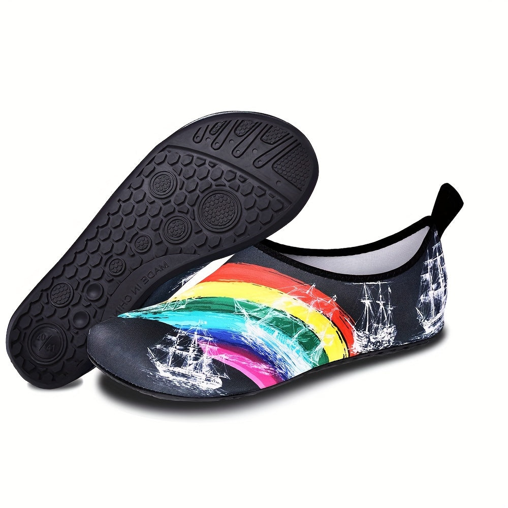 Rainbow Aqua Shoes Women's Quick Dry Slip On Beach Wading Shoes