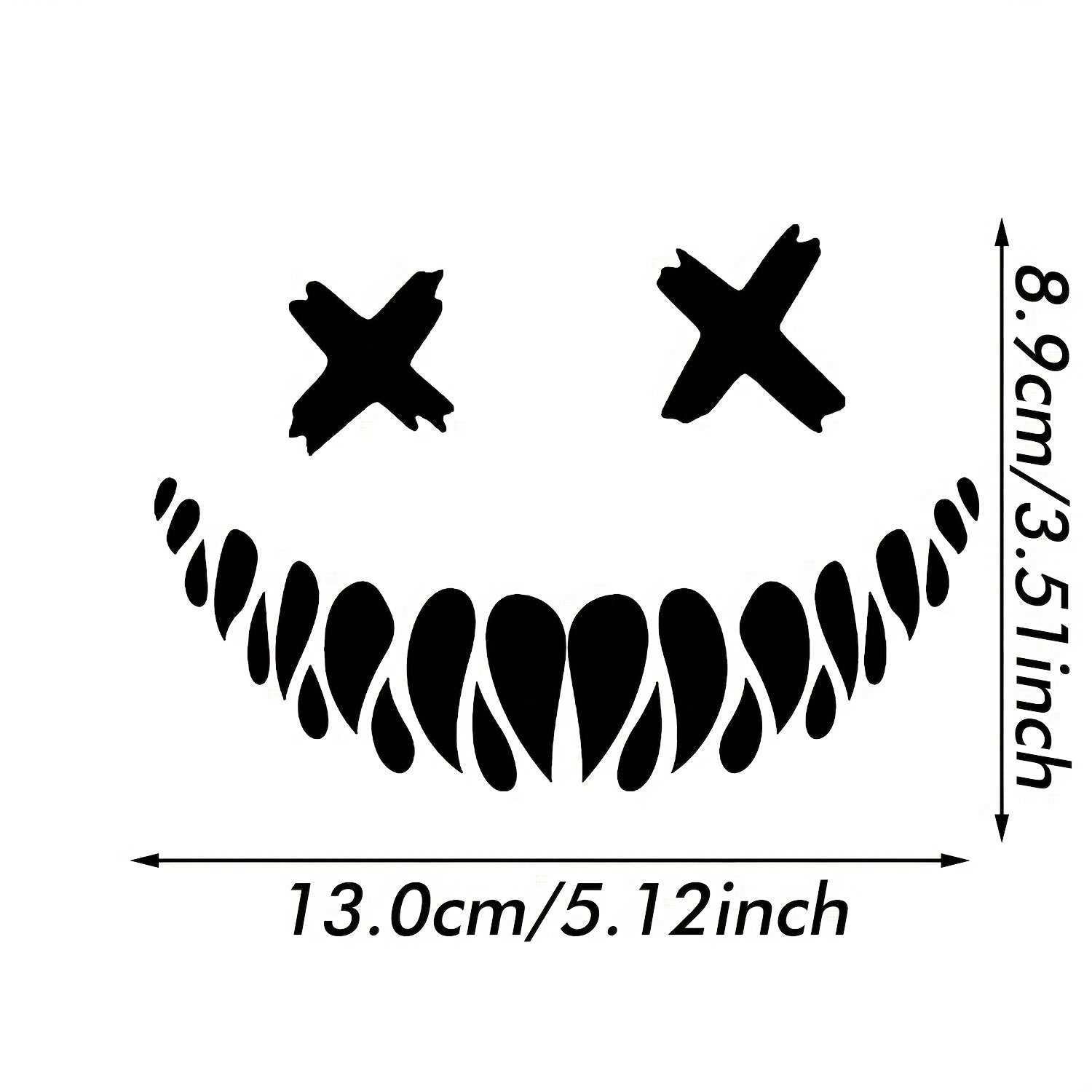 Skull Teeth Helmet Sticker Reflective Waterproof Halloween Stickers