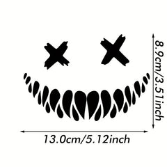 Skull Teeth Helmet Sticker Reflective Waterproof Halloween Stickers
