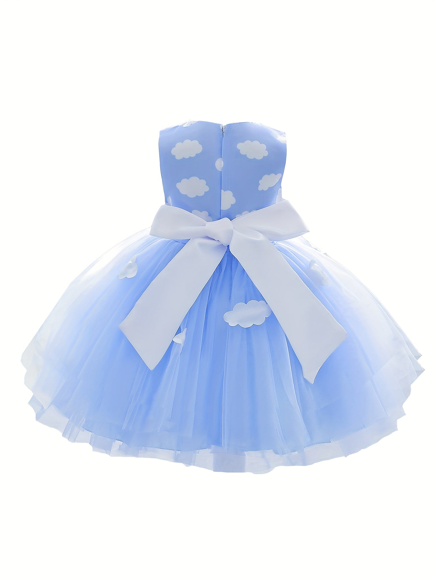 Toddler Girl's Clouds Print Princess Dress & Headband