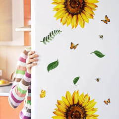 Sunflower Butterfly Bathroom Wall Sticker