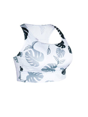 Leaf Print Racer Back Sports Bra