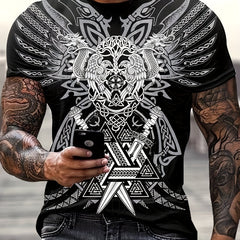 Viking Totem Graphic Tee for Men - Active & Stretchy Summer T-Shirt