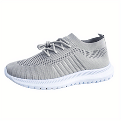 Women's Breathable Knit Sneakers Low Top Lace Up Comfy Casual Shoes
