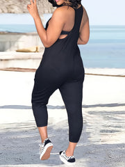 Sexy V Neck Slim Fit Cami Jumpsuit With Pockets