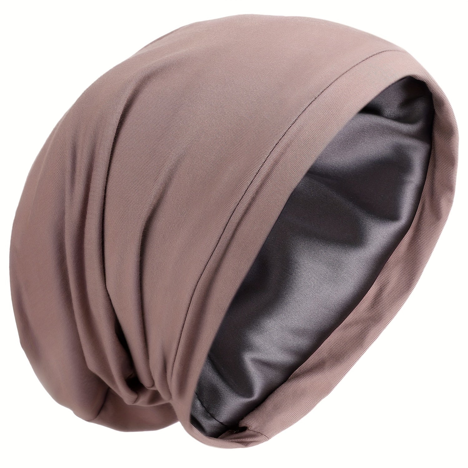 Men's Single Layer Satin Nightcap with Cotton Outer and Silk Satin Inner