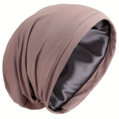 Men's Single Layer Satin Nightcap with Cotton Outer and Silk Satin Inner