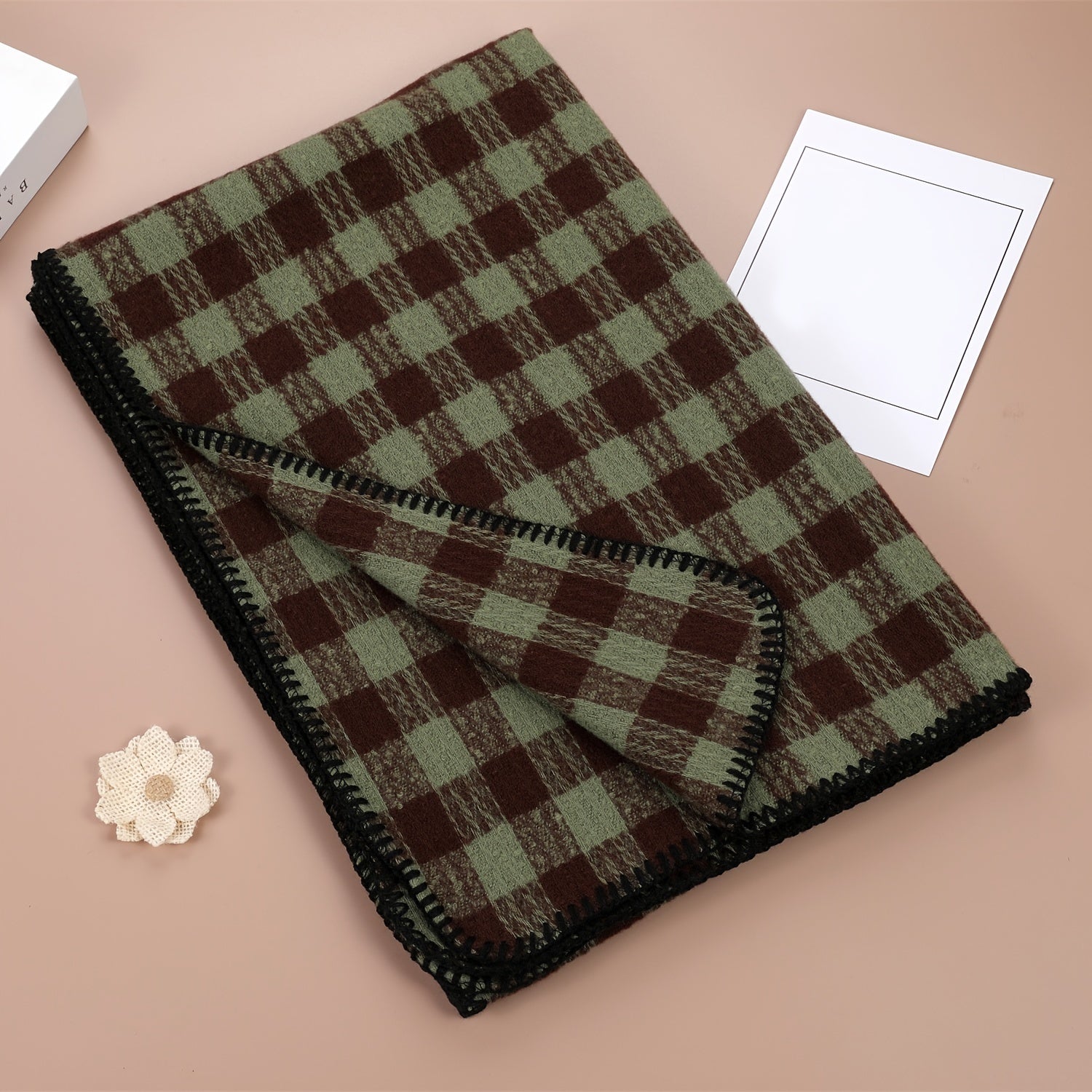 Art Print Check Scarf for Women - Winter Warm Scarves