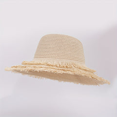 Straw Sun Hat with Tassel French Style
