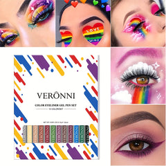 Colorful Eyeliner Set 12 Colors Matte Finish