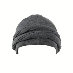 Men's Double Layer Braid Hat Turban Versatile Beanie Hat