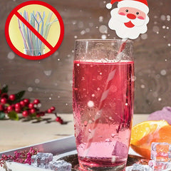 Christmas Paper Straws Set Biodegradable Party Decorations