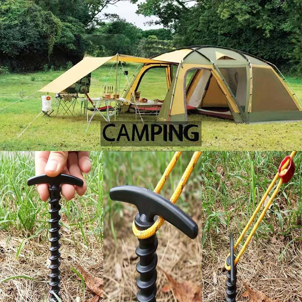 3pcs Tent Pegs High Strength Plastic Camping Canopy Spiral Pegs