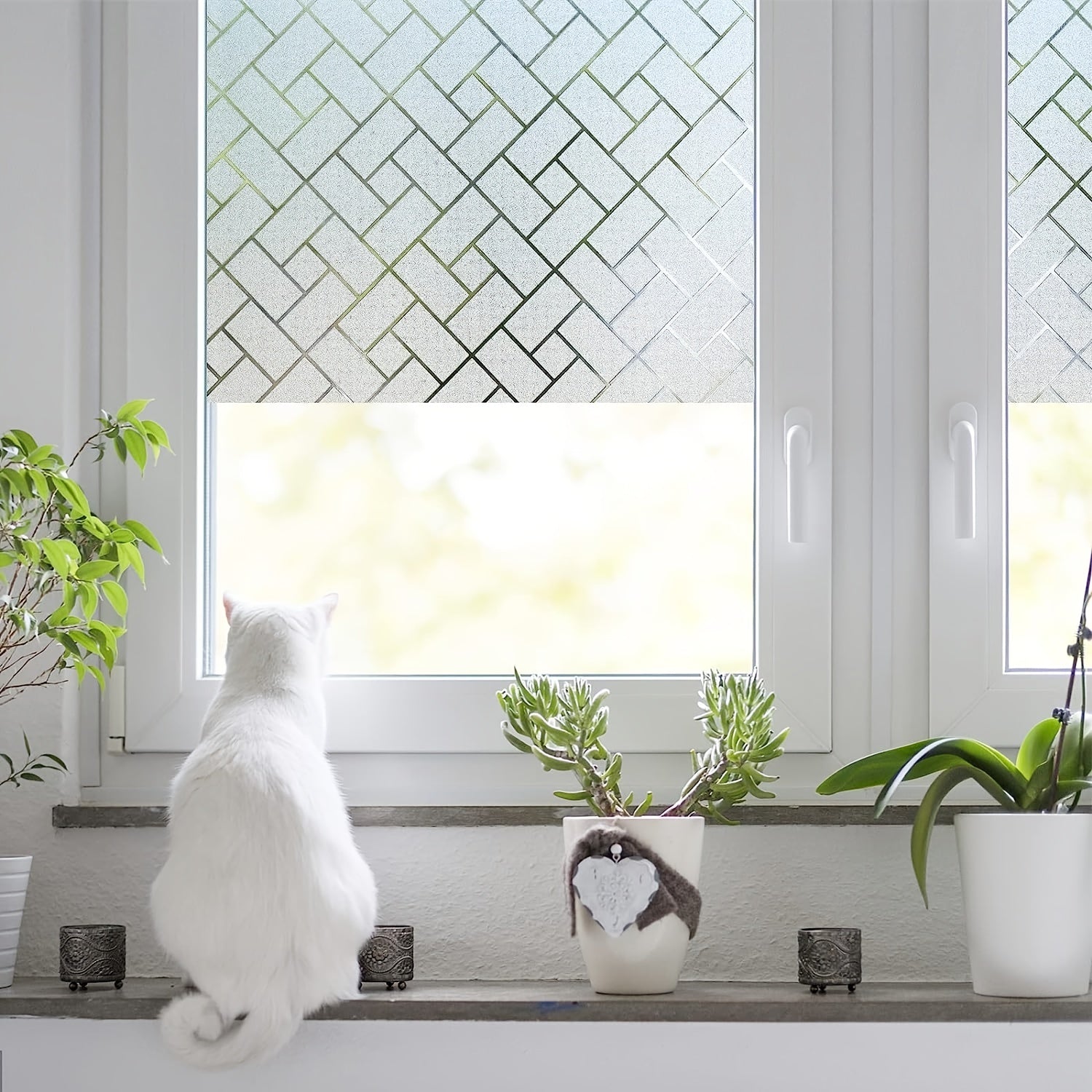 Privacy Film Static Cling Frosted Glass No Glue Sun Blocking
