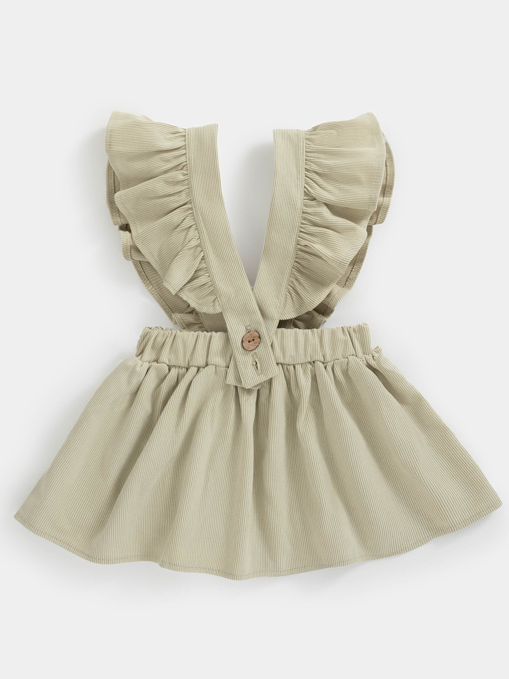 Toddler Baby Girls Corduroy Flying Sleeve Dress