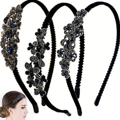 Crystal Flower Hair Band Head Jewelry Rhinestone Non Slip Hair Hoop