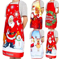 Christmas Theme Unisex Adjustable Cooking Apron Polyester Apron
