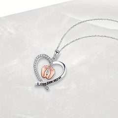 Heart shaped Baby Footprints Pendant Necklace for Girls