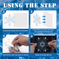 2pcs Snowboard Pedal Pads 3D Transparent Non Slip Snowflake Pedal Pad