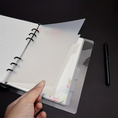 12pcs A5 Transparent Spiral Binder with Gilded Stickers Diary Book Separator