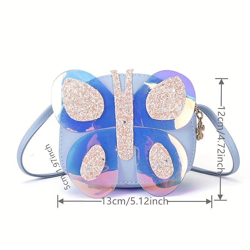 Cartoon PU Laser Butterfly Crossbody Bag Coin Purse Wallet