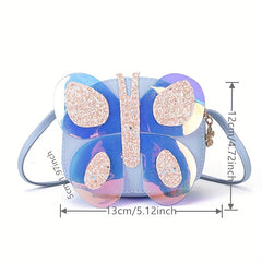 Cartoon PU Laser Butterfly Crossbody Bag Coin Purse Wallet