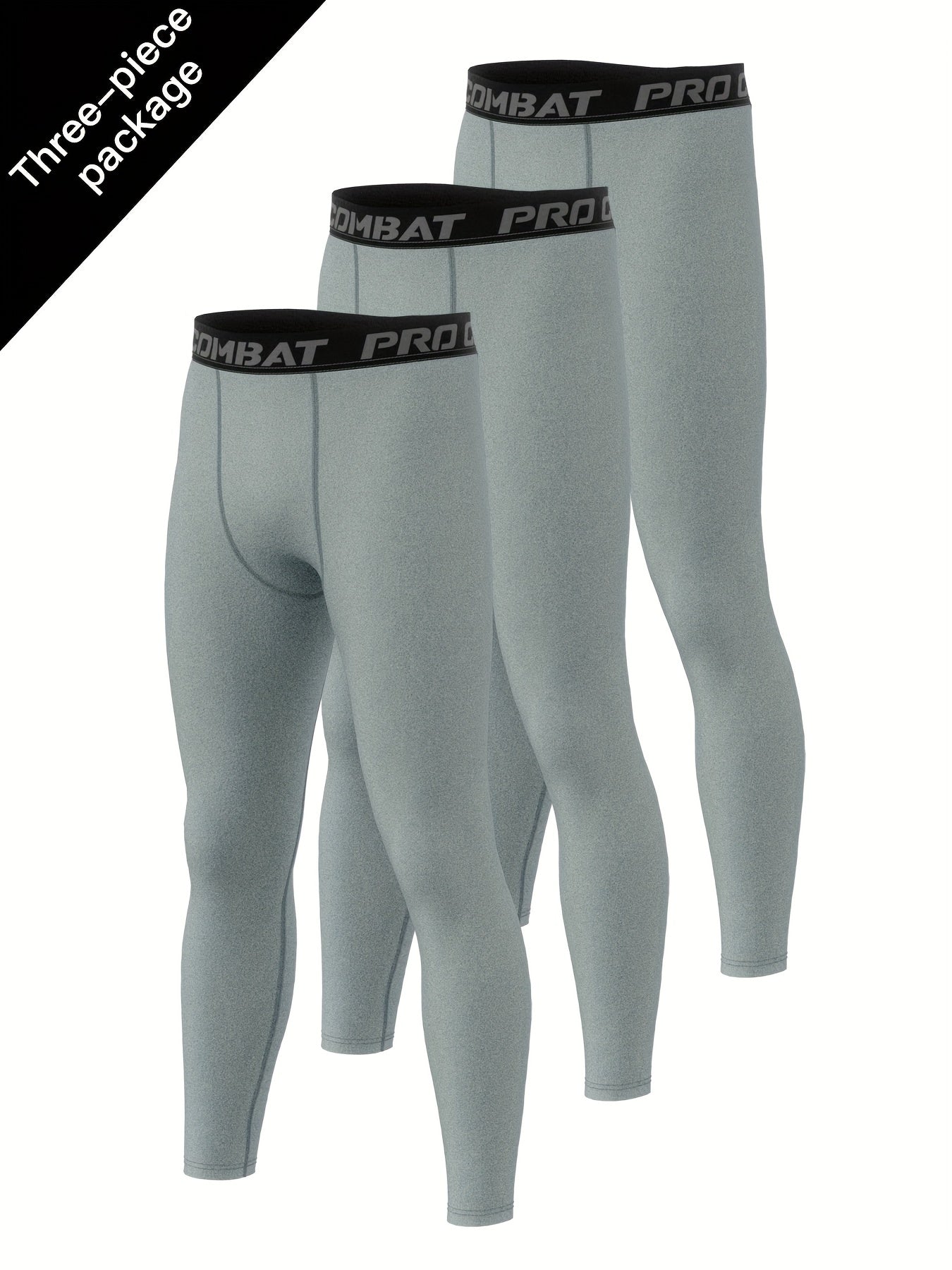 Men's 3pcs Leggings Active Sports Compression Pants